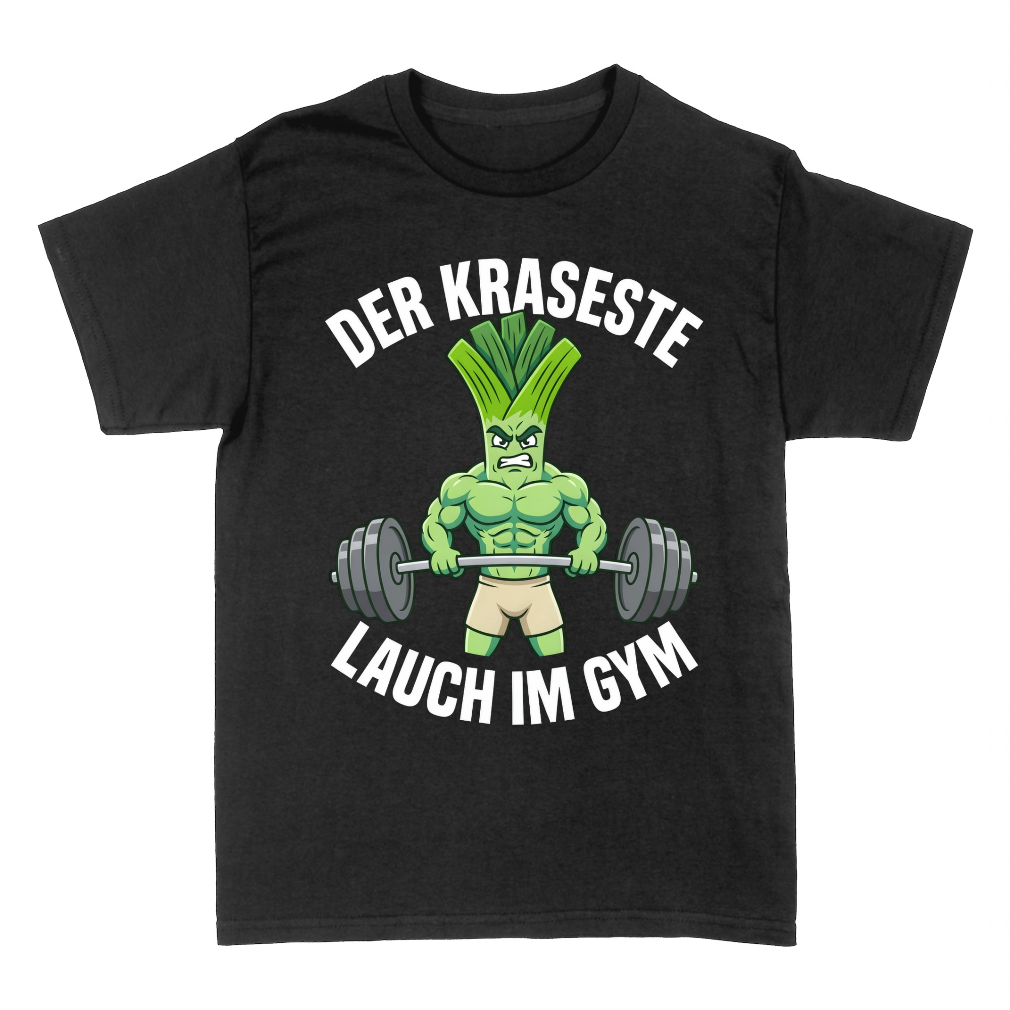 T-shirts: Muskul&ouml;ser Lauch beim Hanteltraining