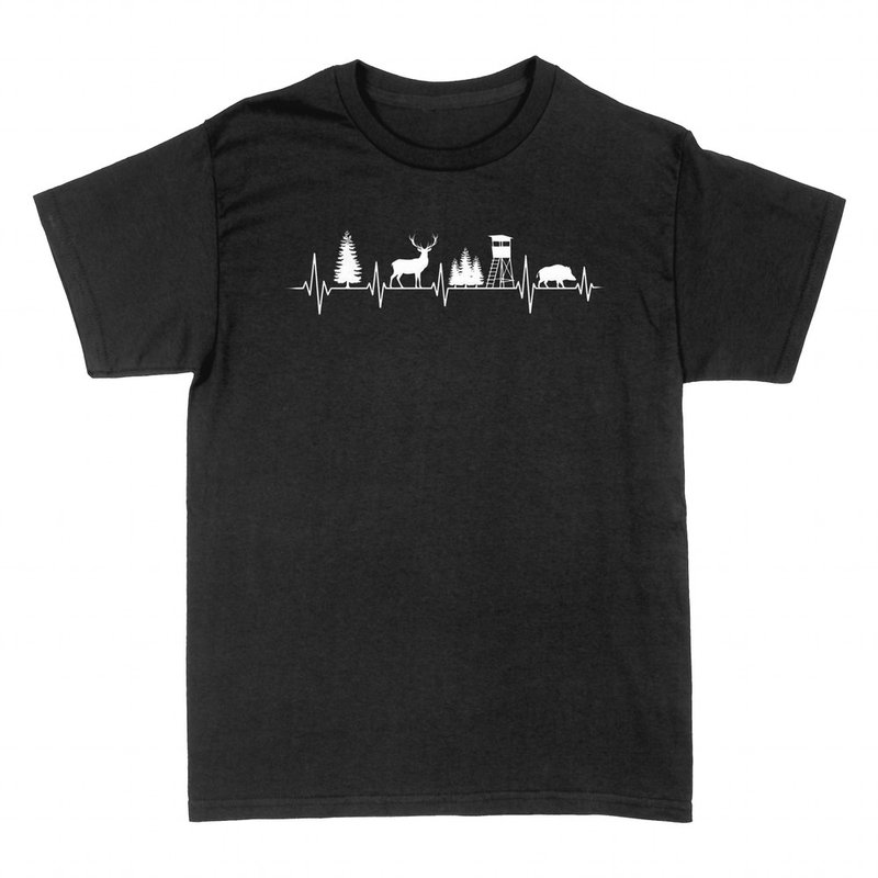 T-shirts: J&auml;ger-Herzschlag Hirsch und Wildschwein