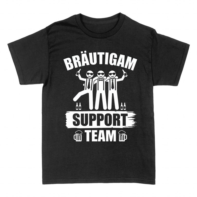 T-shirts: Br&auml;utigam Support Team mit Bier