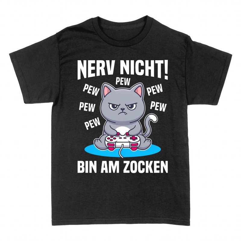 T-shirts: Gaming-Katze Nerv nicht, bin am Zocken
