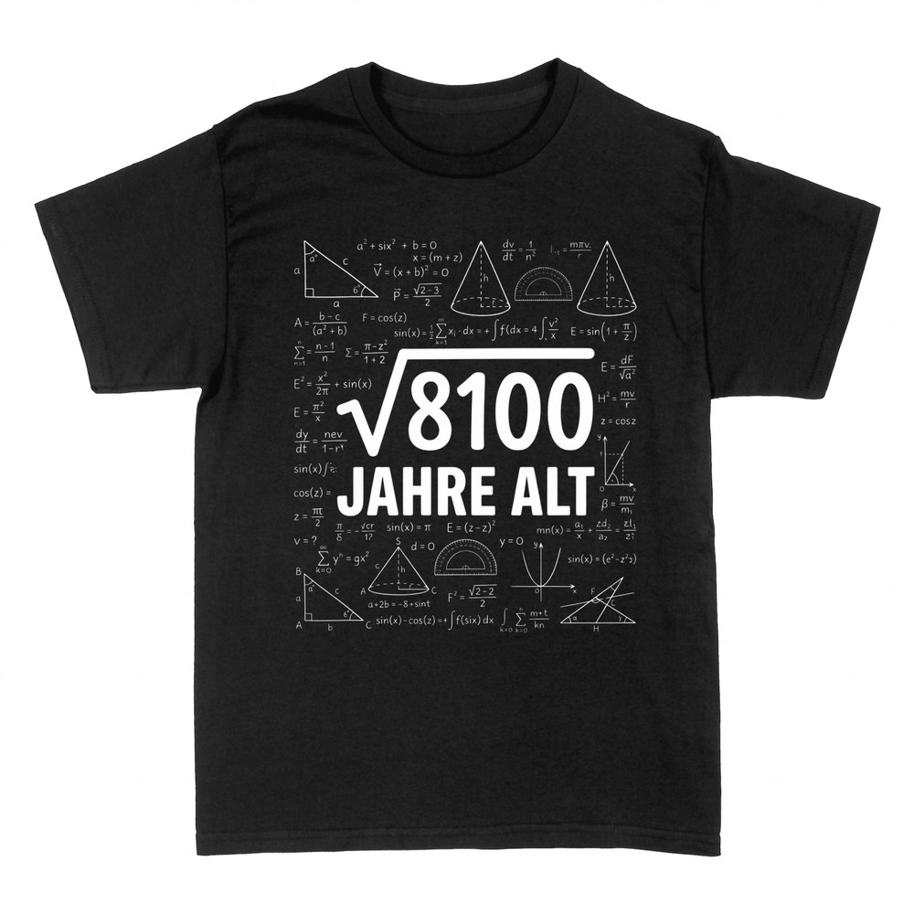 T-shirts: Wurzel aus 8100, 90. Geburtstag