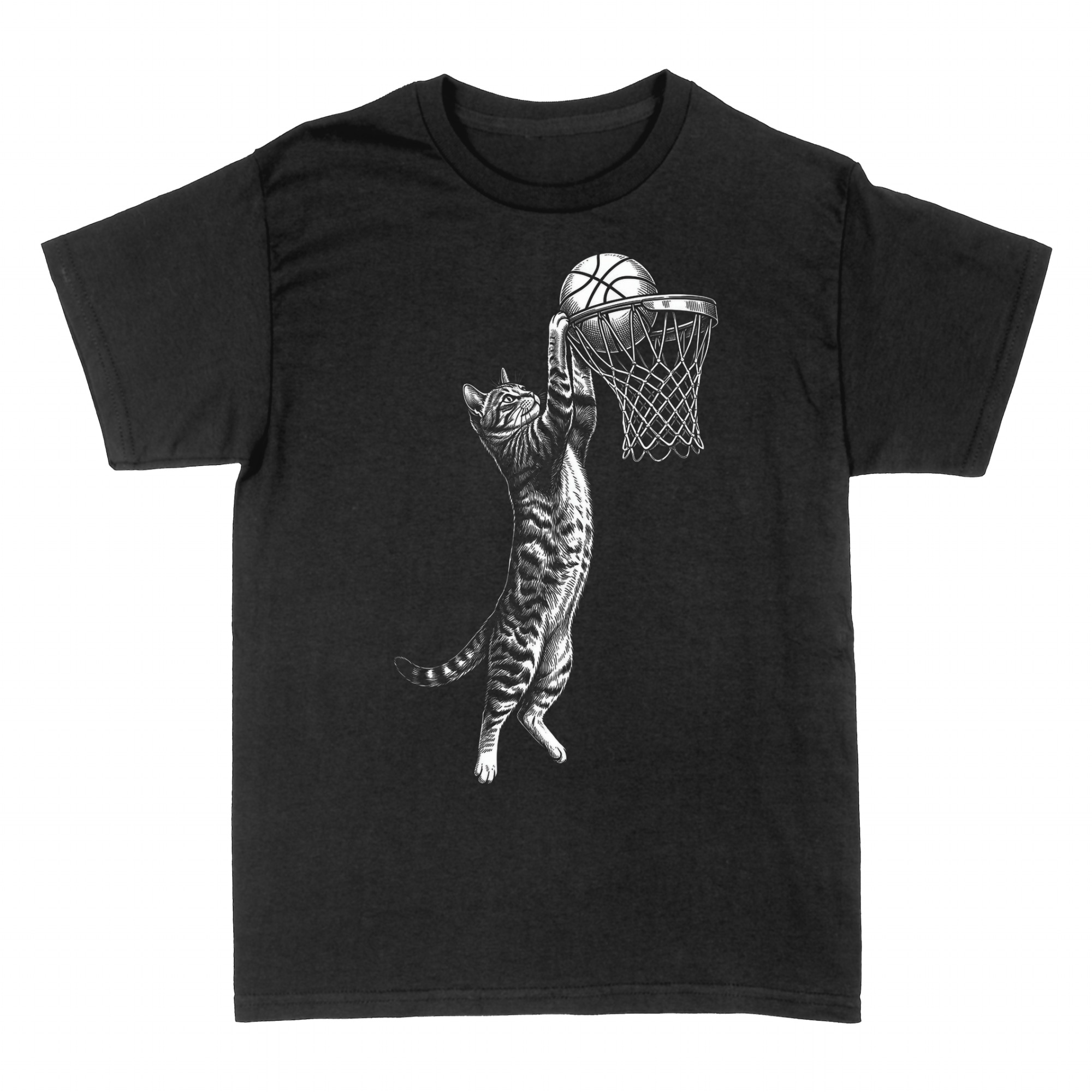 T-shirts: Basketball-Katze beim Dunking