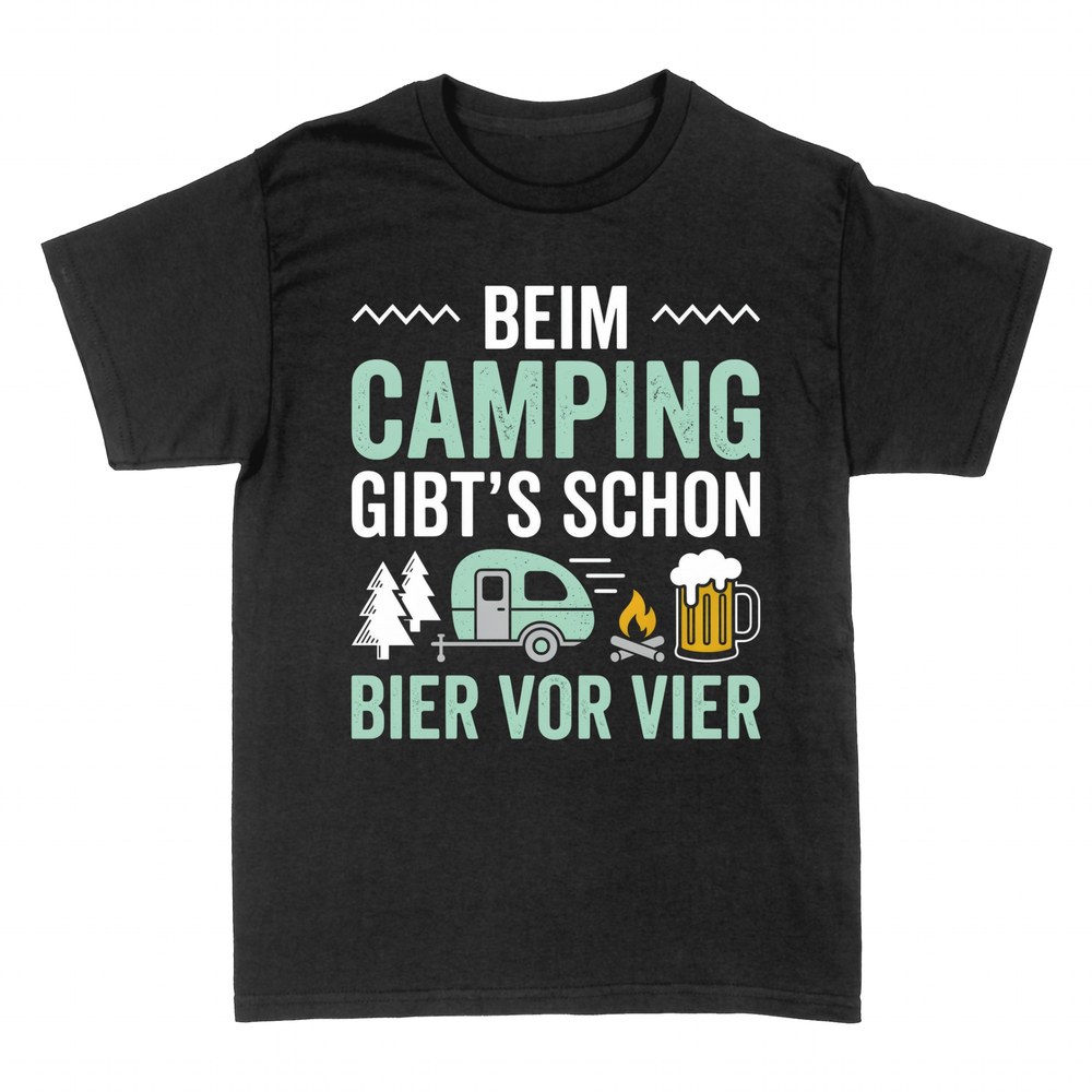 T-shirts: Beim Camping gibt's schon Bier vor vier
