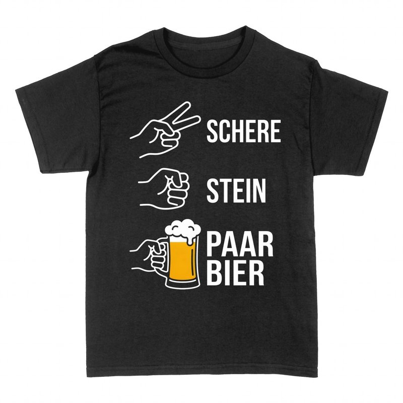 T-shirts: Schere Stein paar Bier Bierkrug