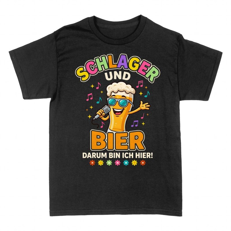 T-shirts: Schlager und Bier - singendes Bierglas