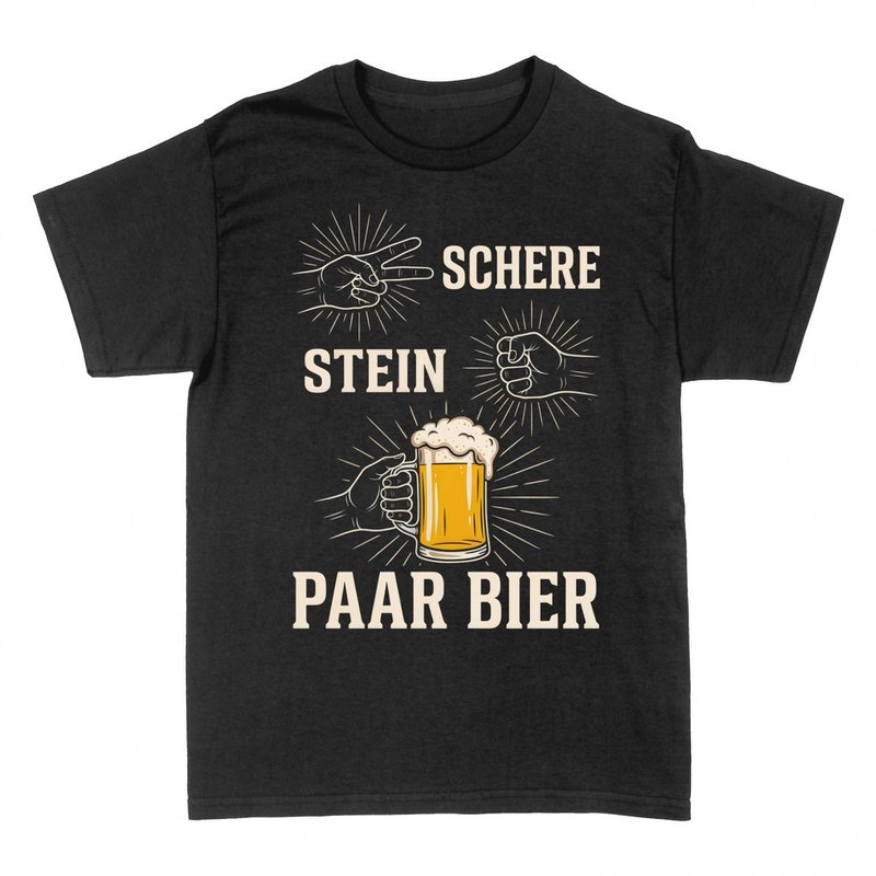 T-shirts: Schere Stein Paar Bier Parodie