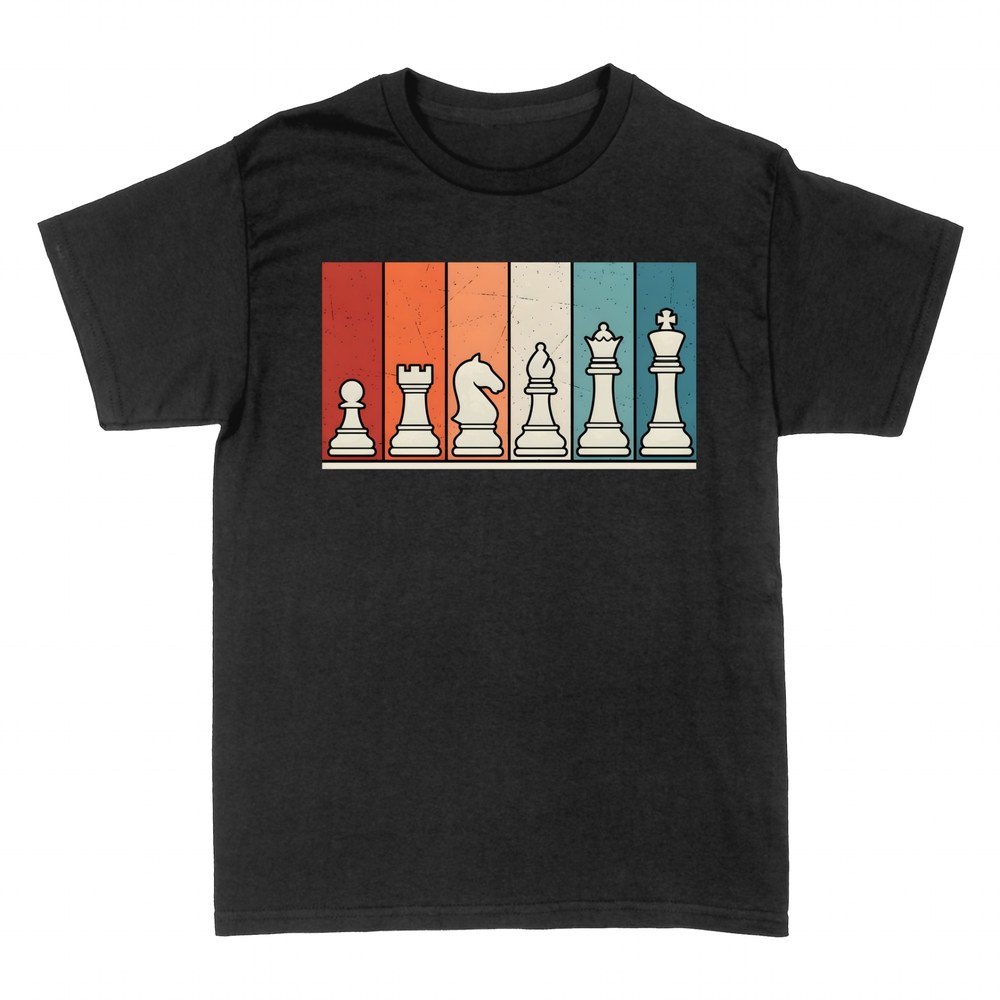 T-shirts: Schachfiguren im Retro-Look