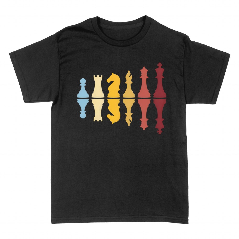 T-shirts: Schachfiguren im Retro-Stil