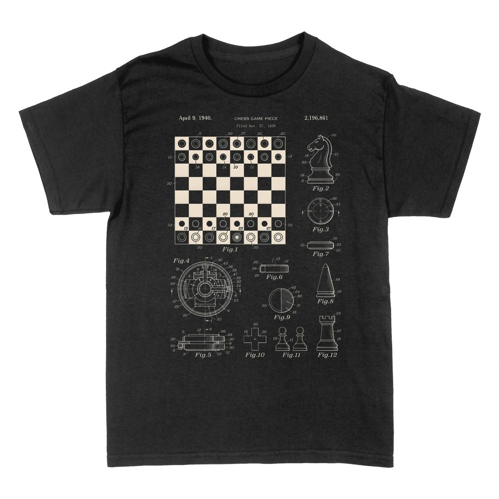 T-shirts: Patent-Blueprint Schachfiguren