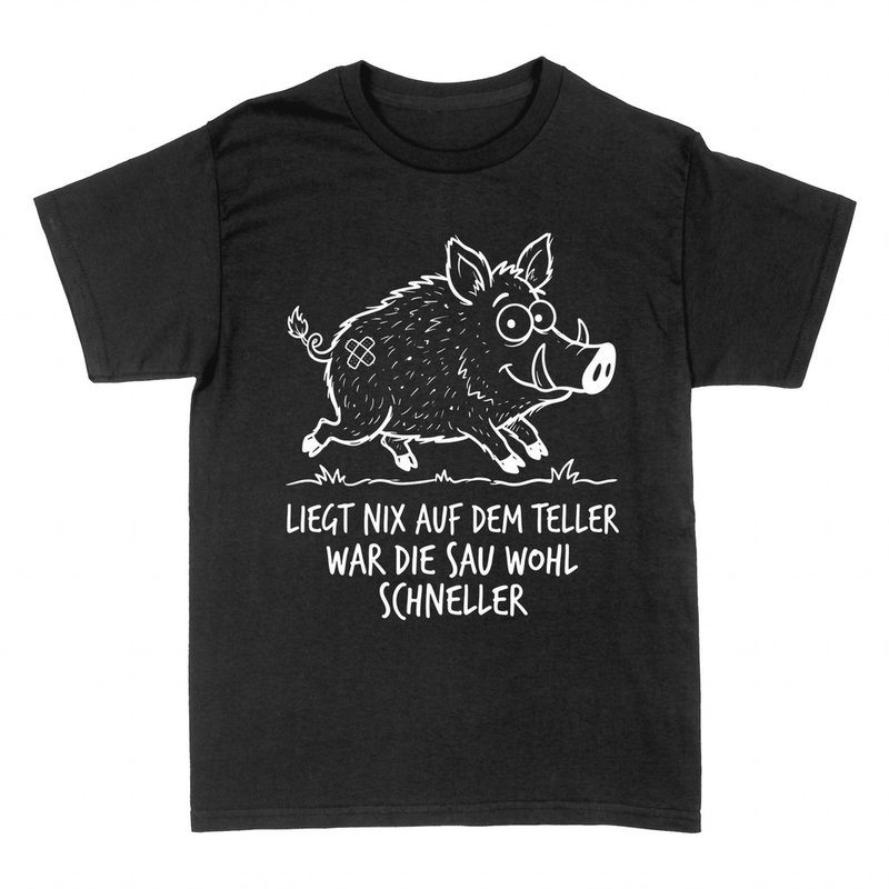 T-shirts: Liegt nix auf dem Teller J&auml;ger-Spruch