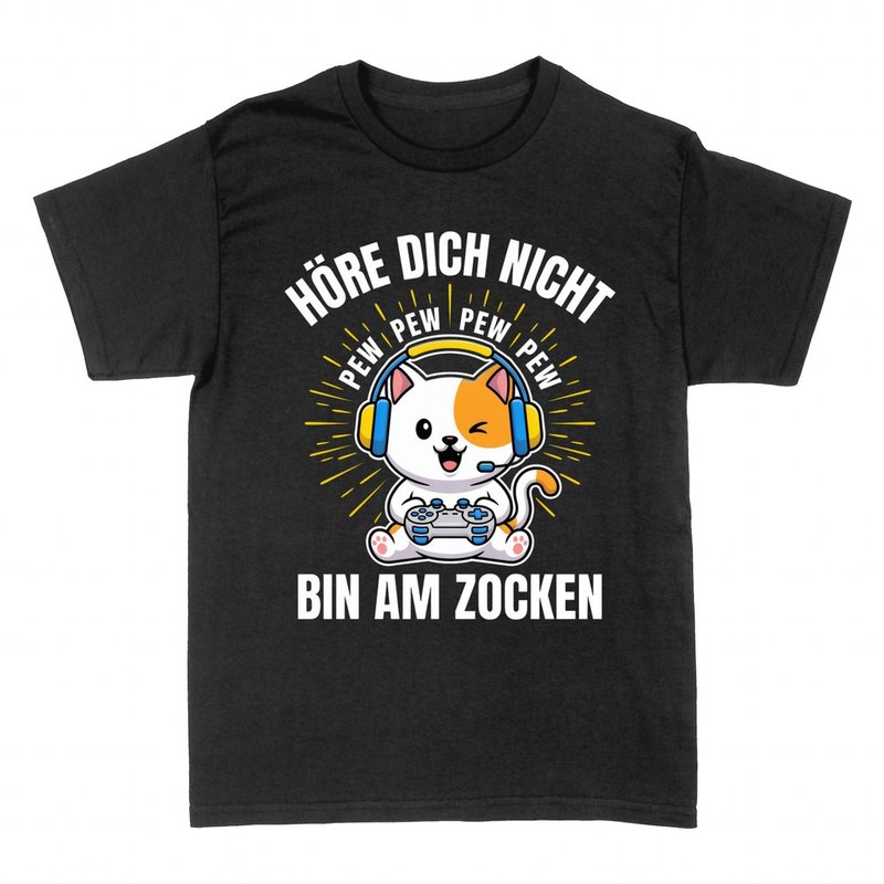 T-shirts: Gamer-Katze Bin am Zocken