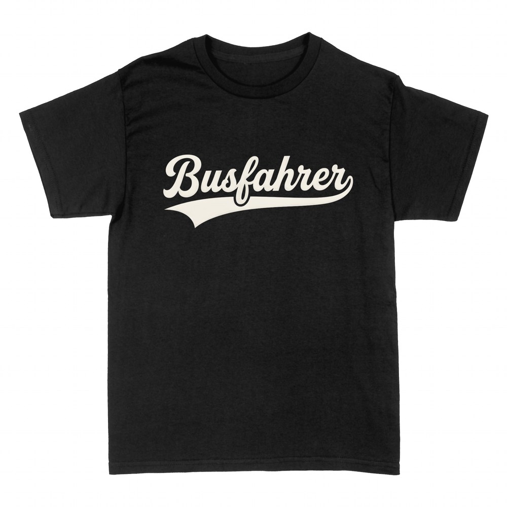 T-shirts: Busfahrer im Retro-Baseball-Schriftzug