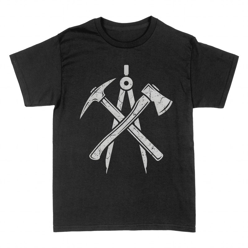 T-shirts: Dachdecker Werkzeug-Emblem