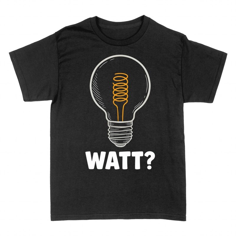 T-shirts: Gl&uuml;hbirne WATT? Spruch f&uuml;r Elektriker