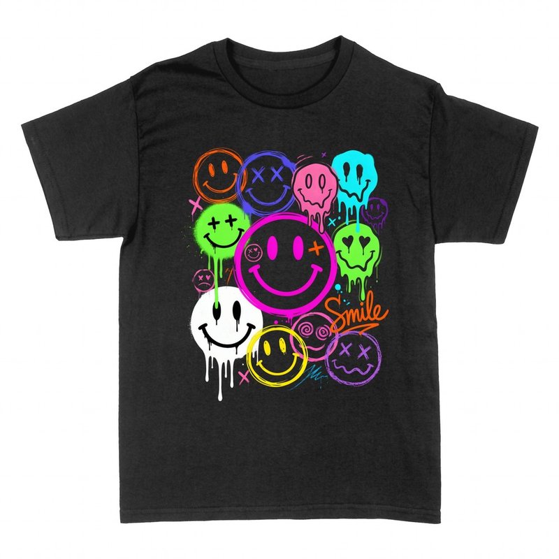 T-shirts: Neon-Graffiti-Smileys