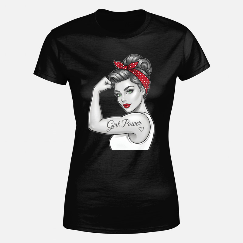 T-shirts: Starke Frau Rosie mit Girl-Power-Tattoo