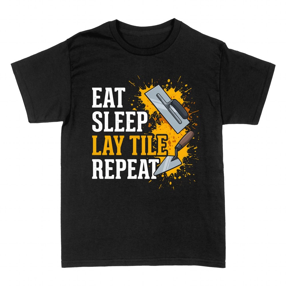 T-shirts: Fliesenleger Spruch mit Werkzeug-Motiv