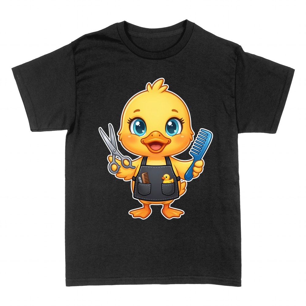 T-shirts: Friseur-Ente mit Schere und Kamm