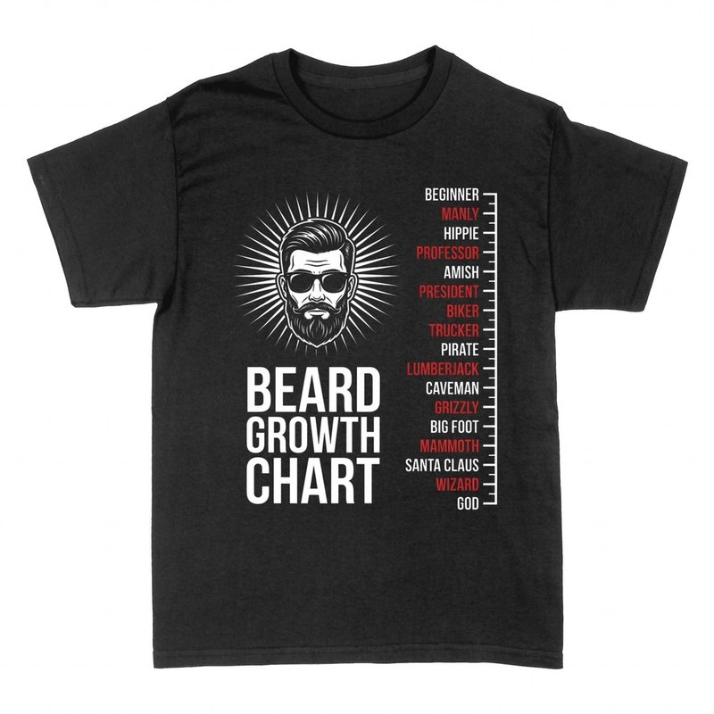 T-shirts: Bartwachstum Tabelle