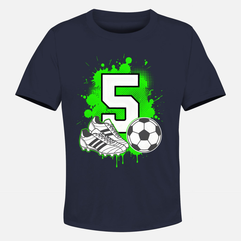 T-shirts: Fu&szlig;ball Nummer 5 mit Schuhen und Ball