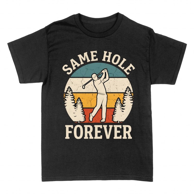 T-shirts: Retro Golfer 'Same Hole Forever'