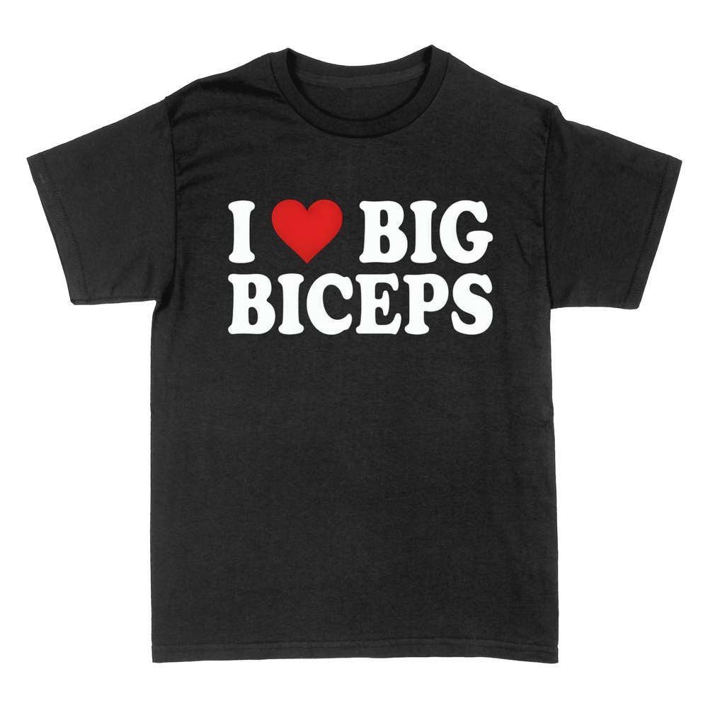 T-shirts: I love big biceps rotes Herz Gym