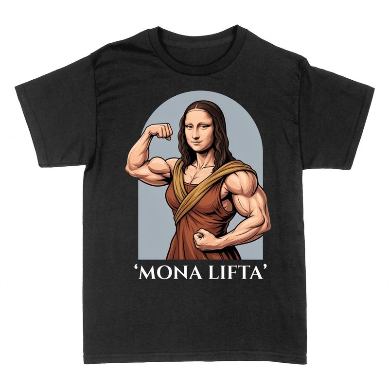 T-shirts: Muskul&ouml;se Mona Lisa 'Mona Lifta'