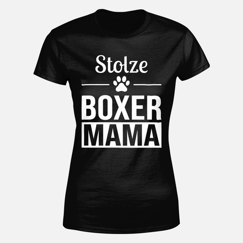 T-shirts: Stolze Boxer Mama mit Pfotenabdruck