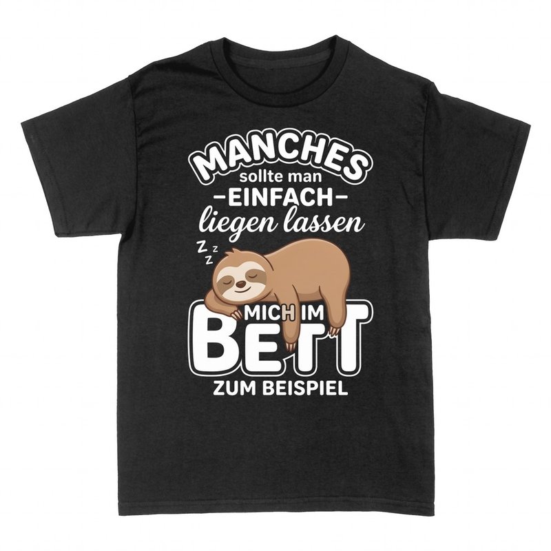 T-shirts: Faultier im Bett liegen lassen