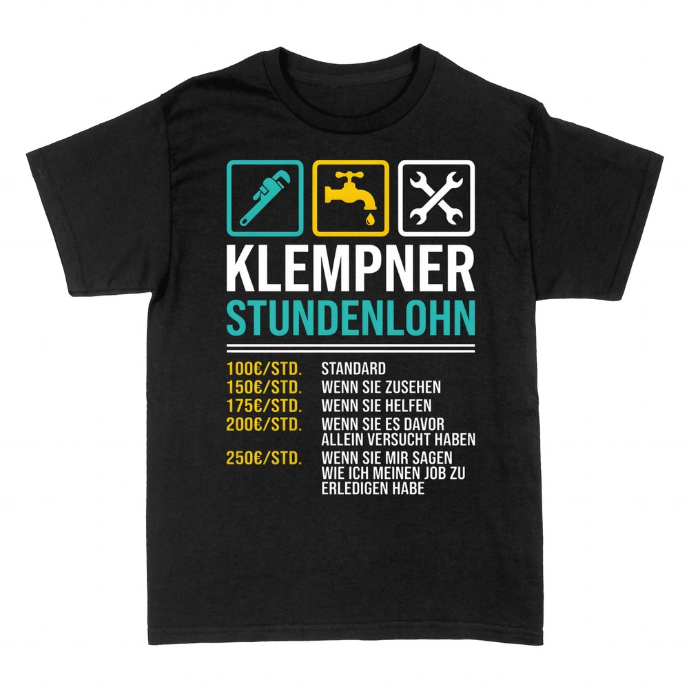 T-shirts: Klempner Stundenlohn lustige Preisliste