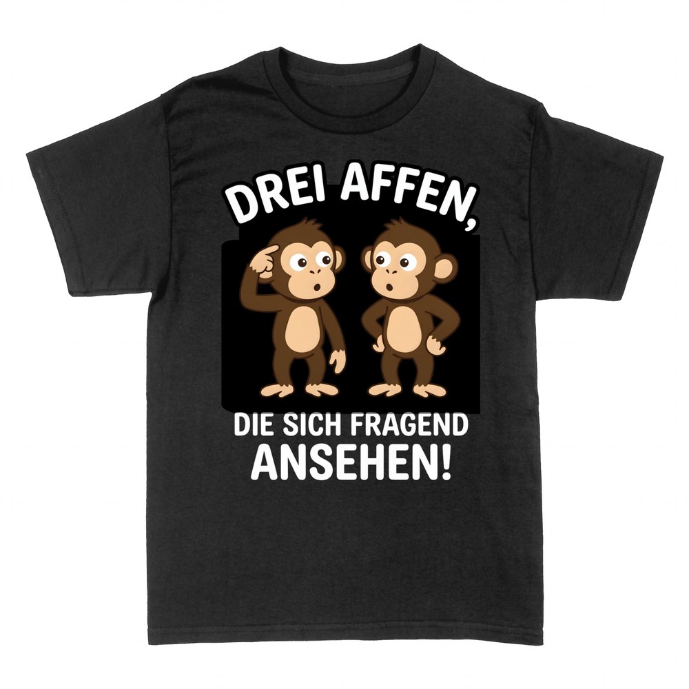 T-shirts: Drei Affen, die sich fragend ansehen