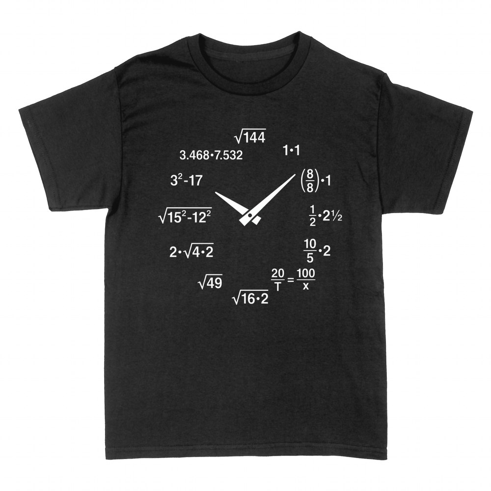 T-shirts: Mathe-Uhr mit Gleichungen