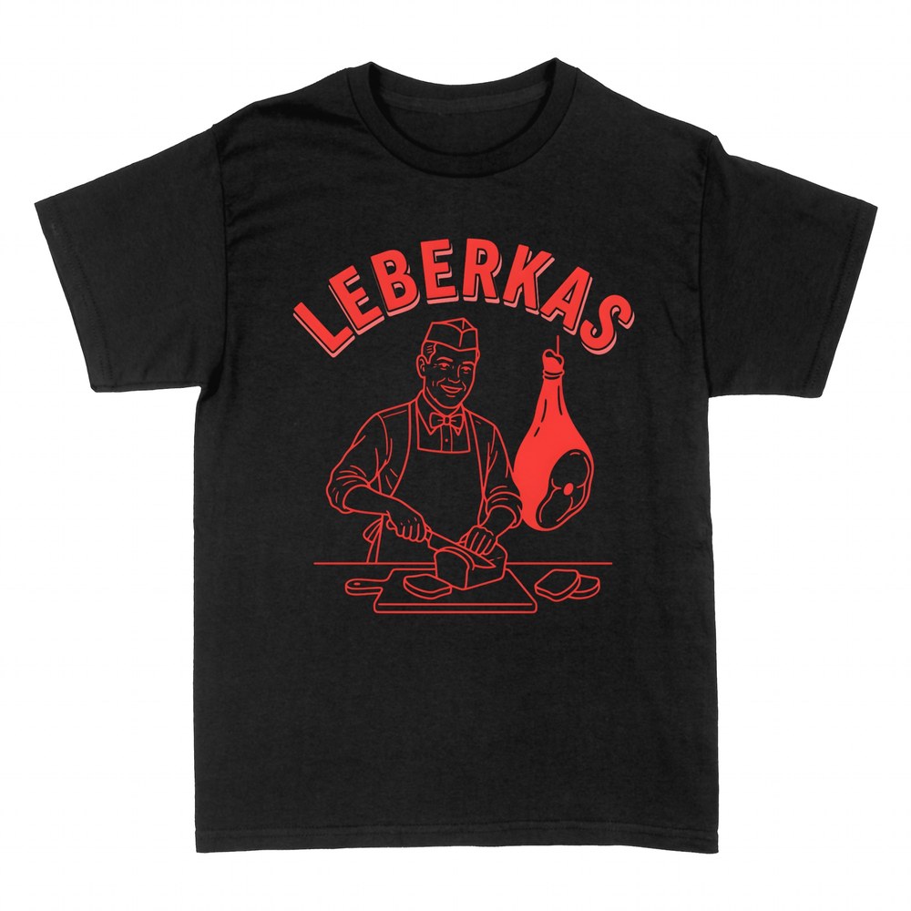 T-shirts: Leberkas Metzger schneidet die Scheibe