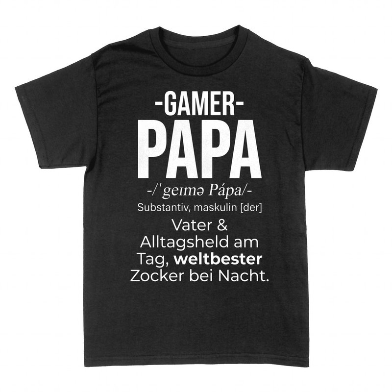 T-shirts: Gamer Papa Definition Zocker bei Nacht