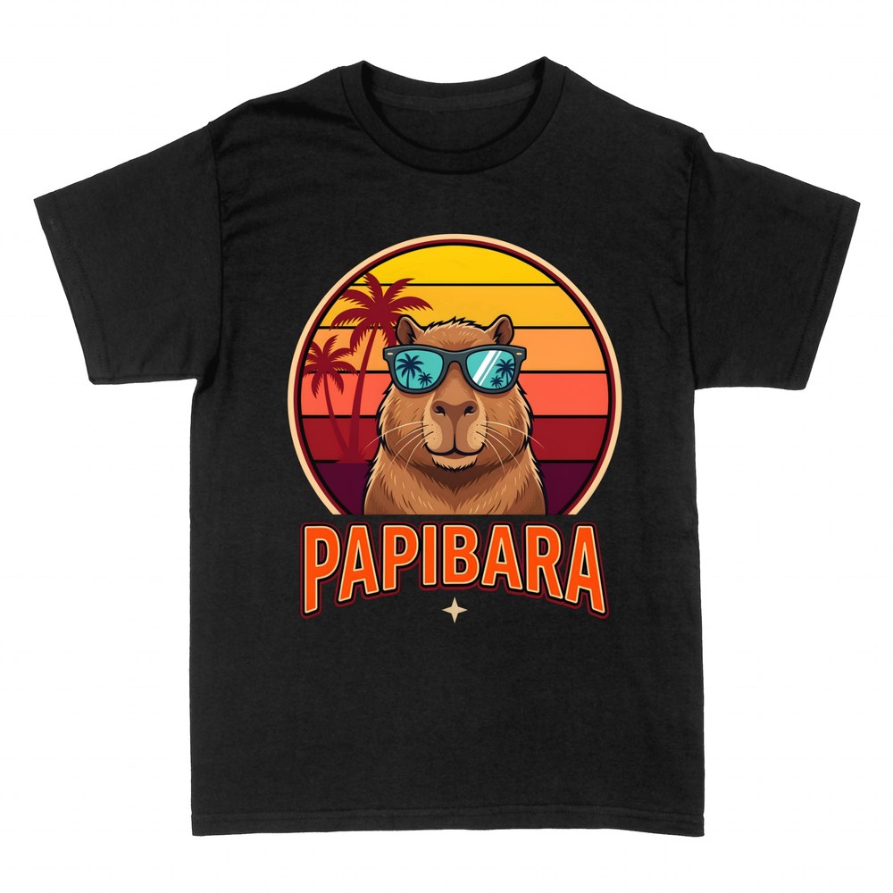 T-shirts: Papibara Capybara mit Sonnenbrille