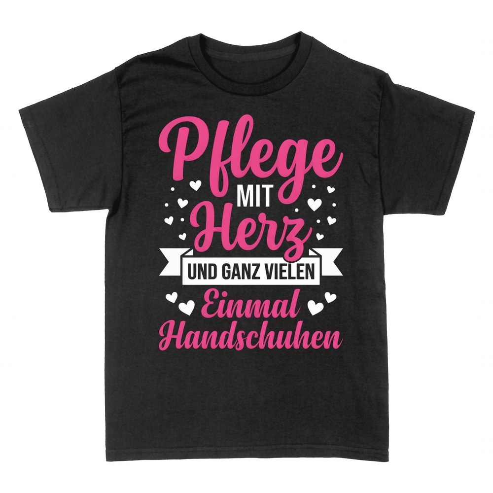 T-shirts: Pflege mit Herz und Einmalhandschuhen