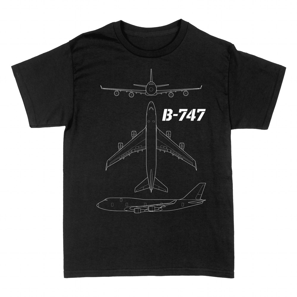 T-shirts: B-747 Jumbojet Konstruktionsplan