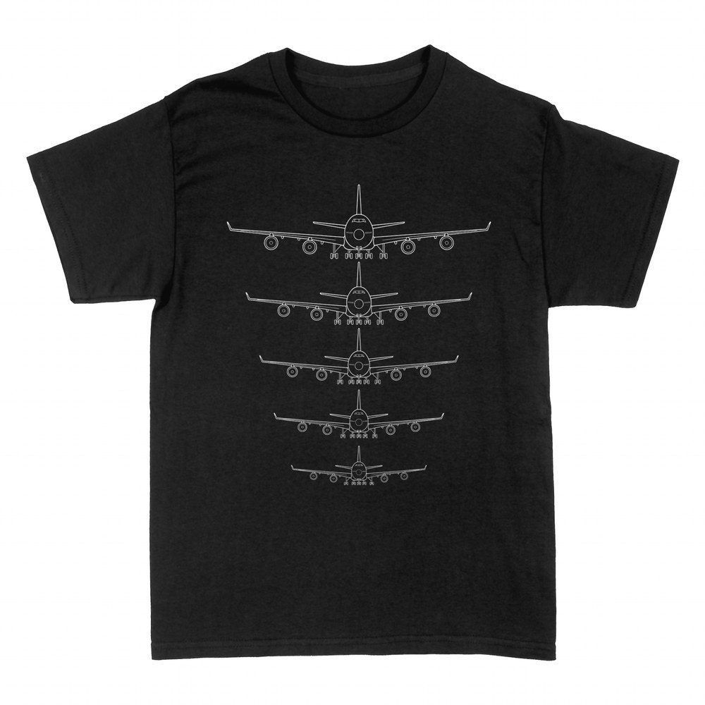 T-shirts: Passagierflugzeuge von vorne im Anflug