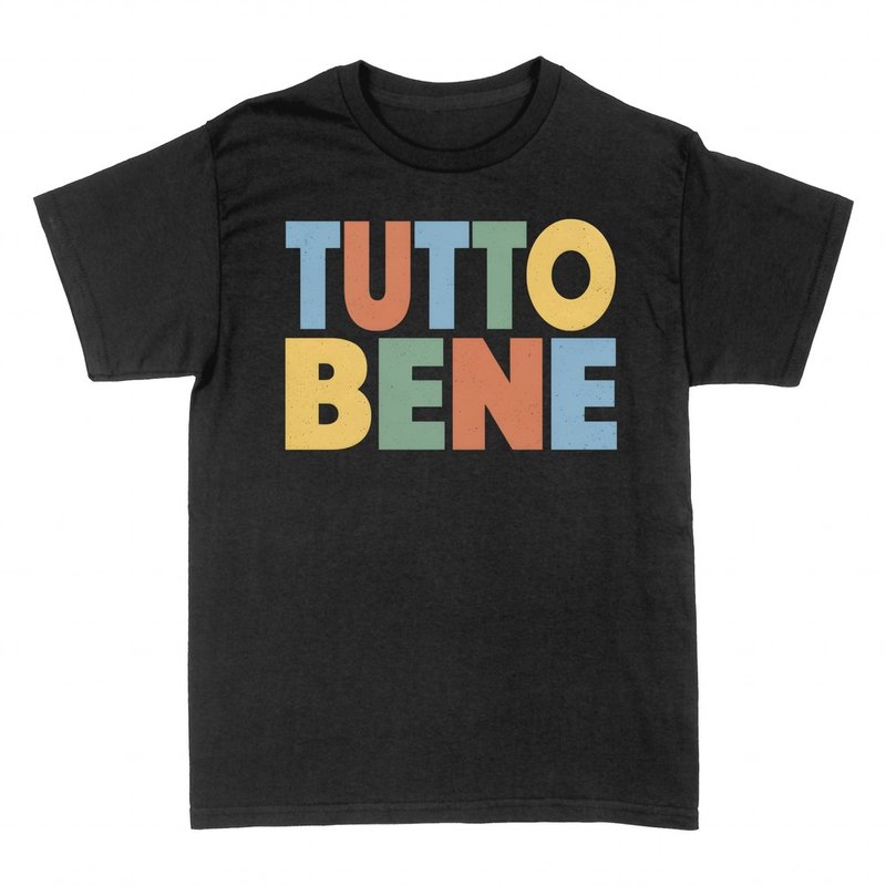 T-shirts: Tutto Bene bunte Retro-Schrift