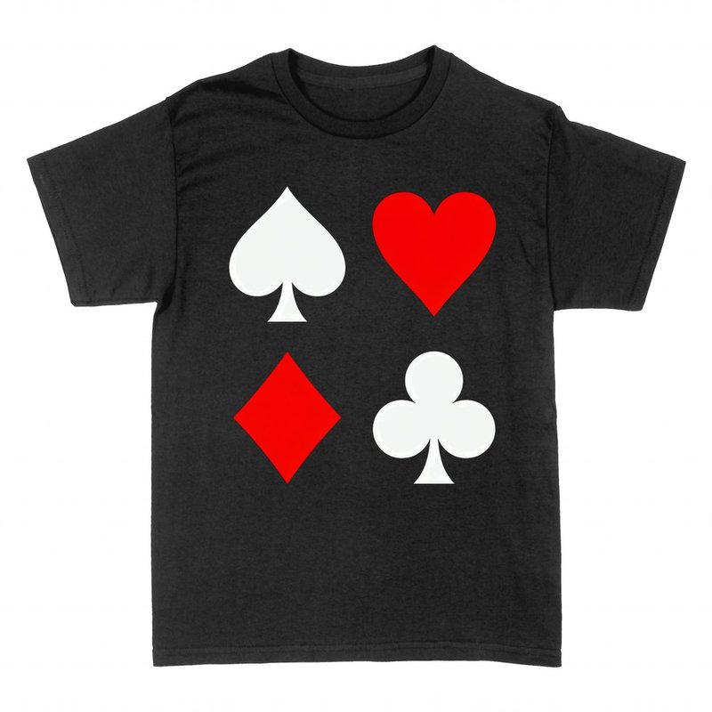 T-shirts: Vier Kartenfarben Pik Herz Karo Kreuz