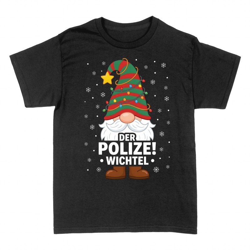 T-shirts: Polizei-Wichtel mit Weihnachtsm&uuml;tze