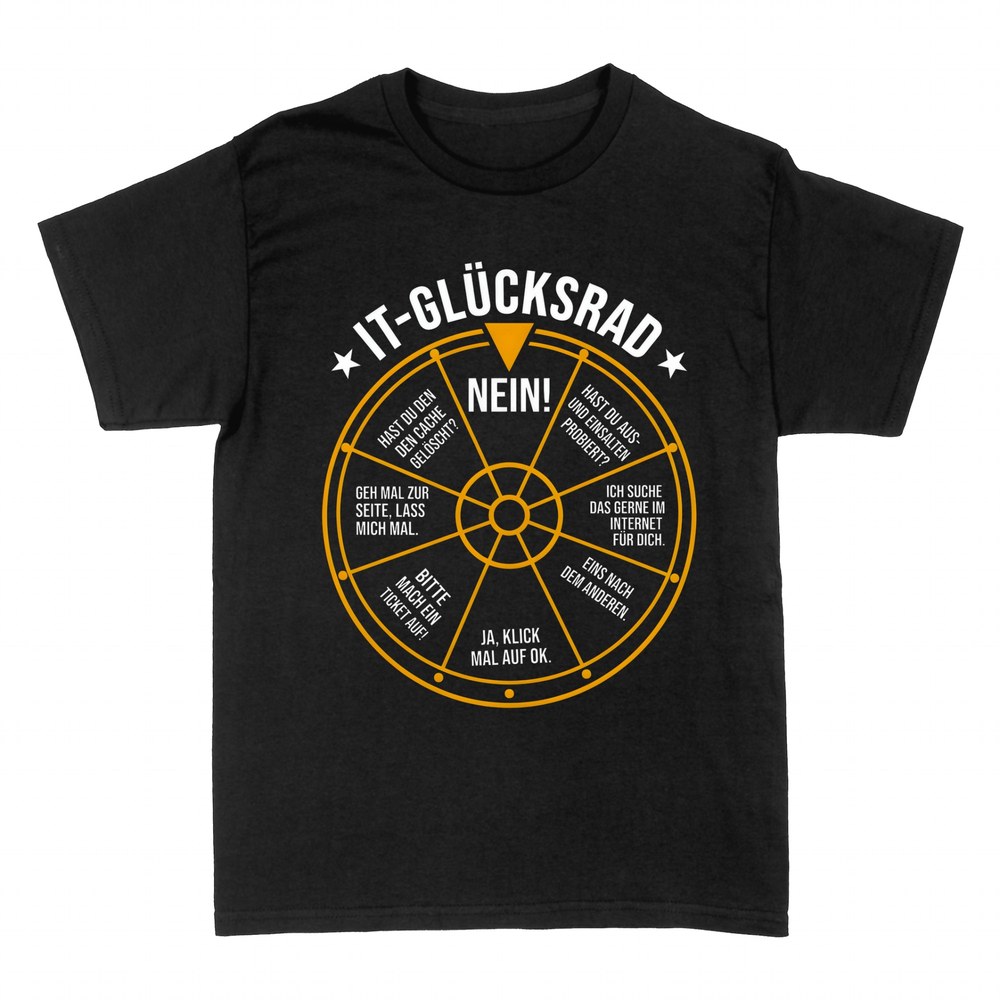 T-shirts: IT-Gl&uuml;cksrad Zeiger auf Nein