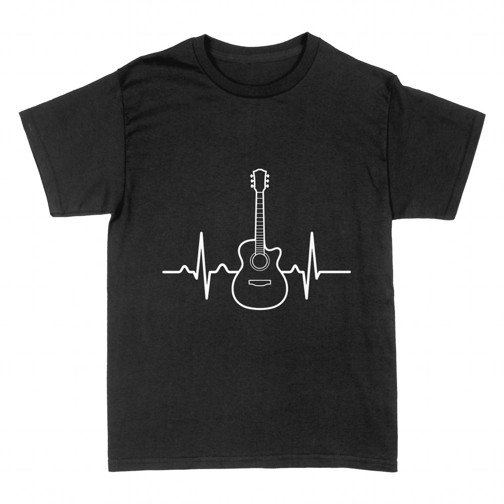 T-shirts: Akustikgitarre mit Herzschlag-Linie