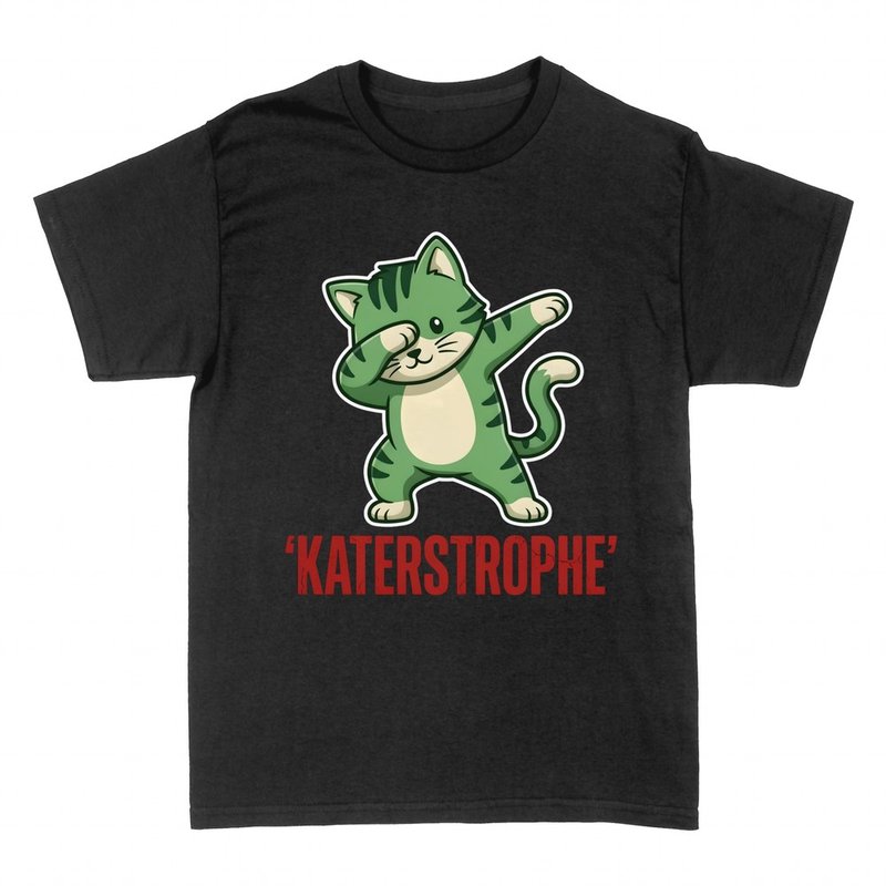 T-shirts: Dabbende Katze Katerstrophe Wortspiel