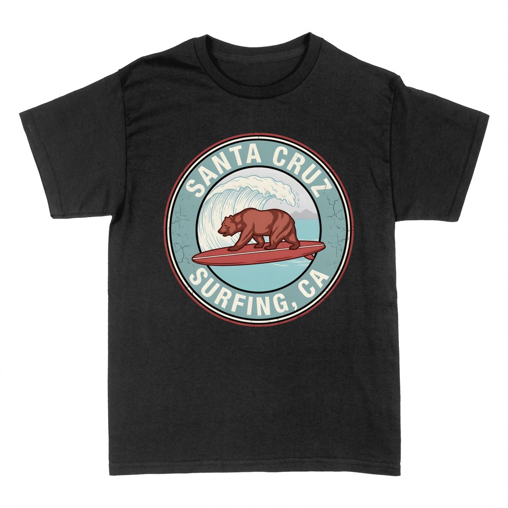 T-shirts: Surfender Kalifornien-B&auml;r Santa Cruz