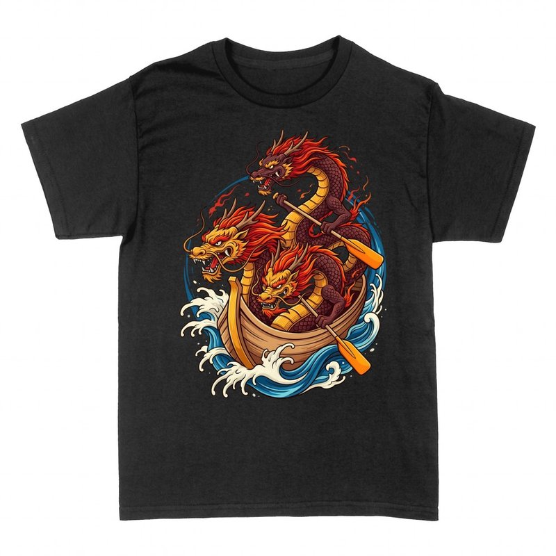 T-shirts: Drei Drachen rudern im Boot