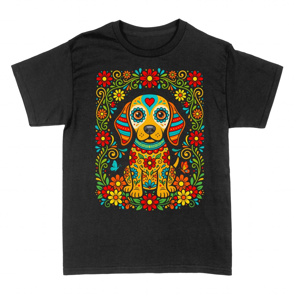 T-shirts: Hund im mexikanischen Zuckersch&auml;del-Stil