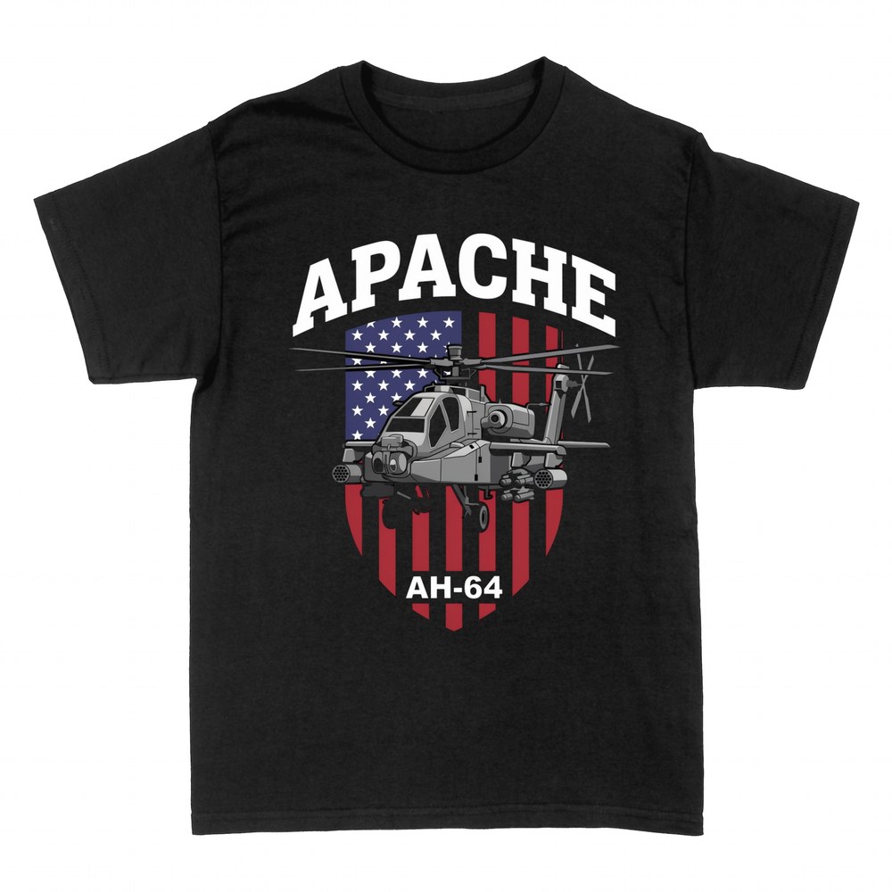 T-shirts: Apache AH-64 Hubschrauber US-Flagge