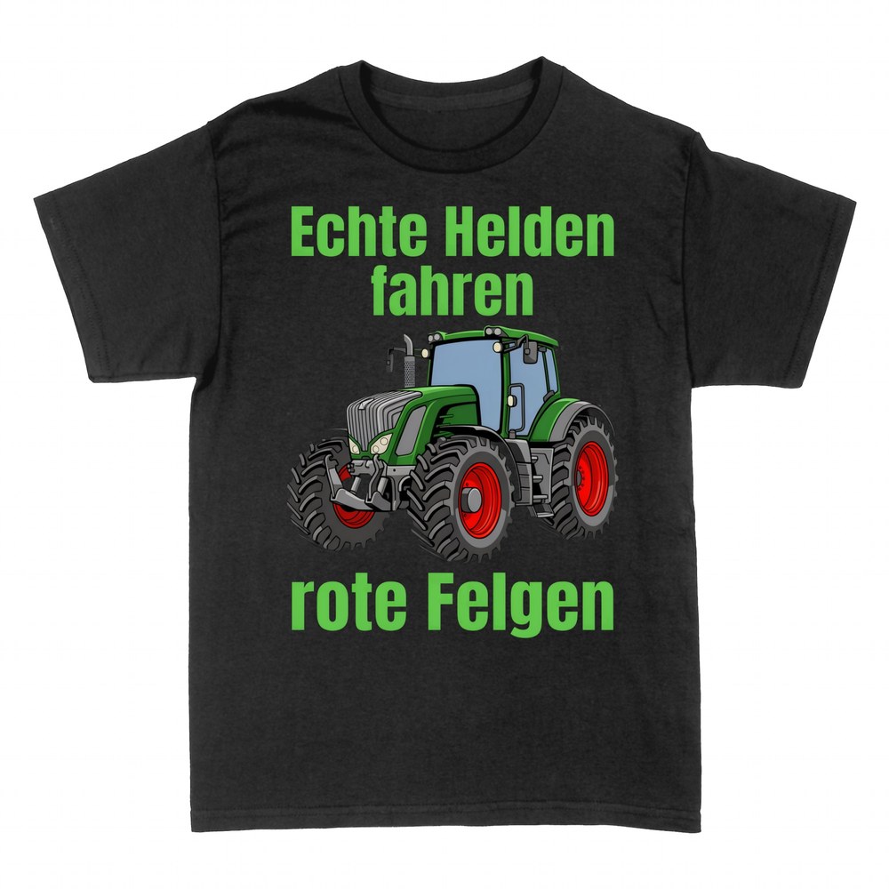T-shirts: Echte Helden fahren rote Felgen Traktor