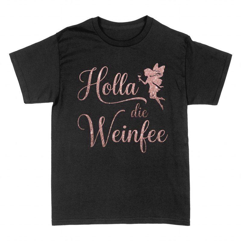 T-shirts: Holla die Weinfee Glitzer-Fee mit Weinglas
